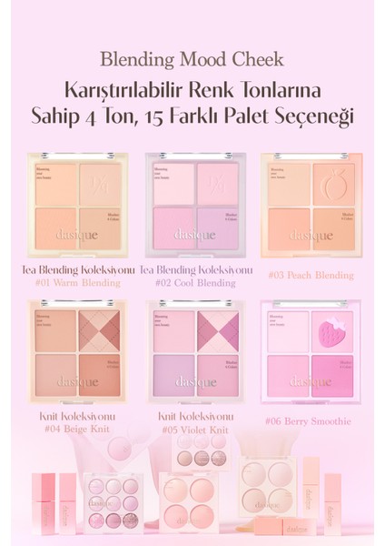 Karıştırılabilir Renk Tonlarına Sahip 4lü Allık Dasıque Blending Mood Cheek (#09 Almond Vanilla) indirimleri