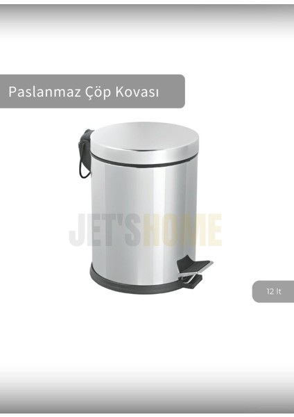 Paslanmaz Banyo ve Mutfak Çöp Kutusu, 12 Lt, Modern ve Şık Gri Tasarım fiyatları