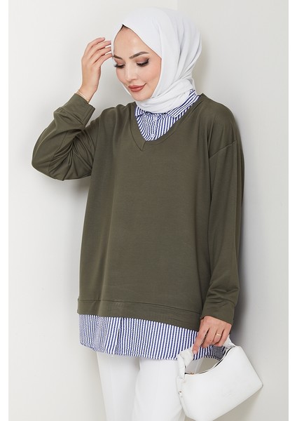 Gömlek Yaka Oysho Tunik 1612 - Haki