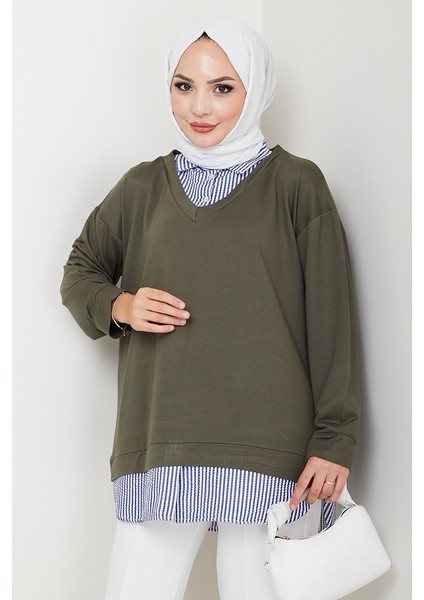 Gömlek Yaka Oysho Tunik 1612 - Haki fırsatları