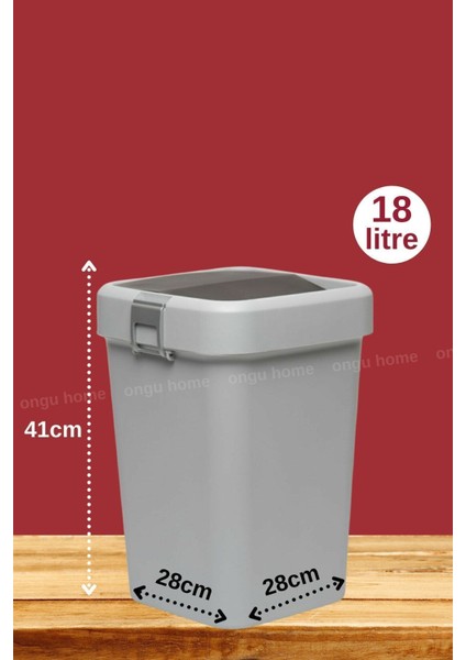 Gri 18 Litre Çöp Kutusu, Pratik ve Şık Çöp Toplama Çözümü