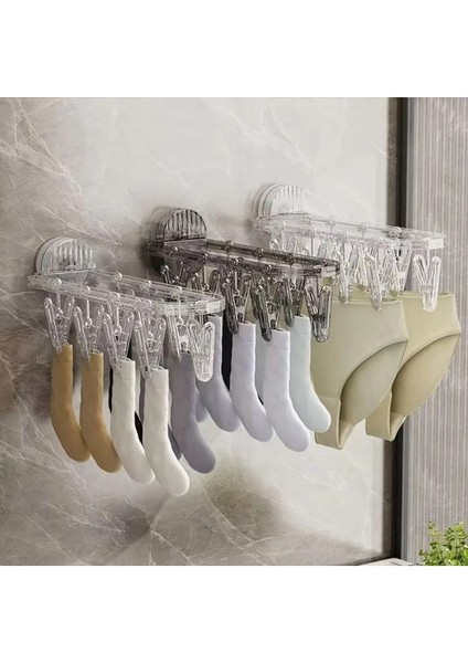 Vantuzlu Çok Amaçlı Elbise Askısı, Banyo ve Balkon Için Kurutma Askısı, Gri modelleri