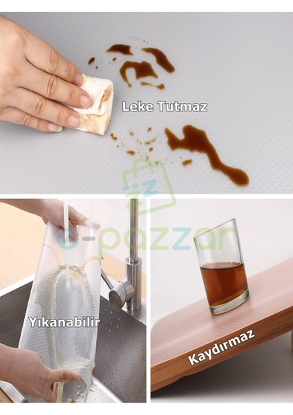 Şeffaf Pvc Kaydırmaz Renkli Raf, Buzdolabı ve Çekmece Koruyucu Örtü, 10 M x 45 cm modelleri