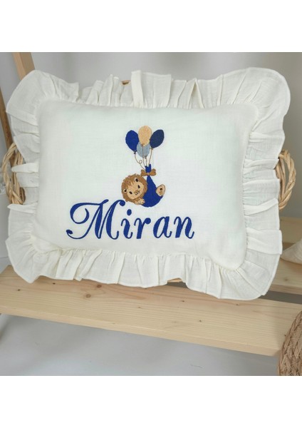 Müslin Yeni Doğan 4katlı Organik %100PAMUK Kişiye Özgü Nakışlı Hastane Çıkış Seti (Balonlu Aslan-4) fırsatları