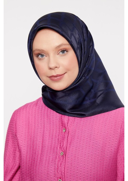 Lacivert Geometrik Kristal Jakar Eşarp modelleri