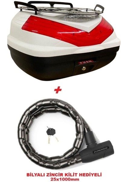 WG39 Basic Metal Bagajlı Çanta (Beyaz) + Bilyalı Kilit (25X1000 Mm) Hediyeli