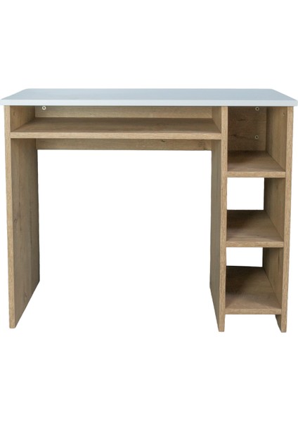 Junıor Plus Çalışma Masası Öğrenci Ofis Bilgisayar ve Çok Amaçlı Kullanım 45X90 cm Lefkas Meşe & Beyaz fırsatları