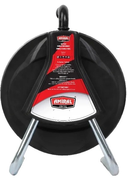 Amiral 50 mt Makaralı 4'lü Elektrik Uzatma Priz 3x2,5 mm Siyah fiyatları