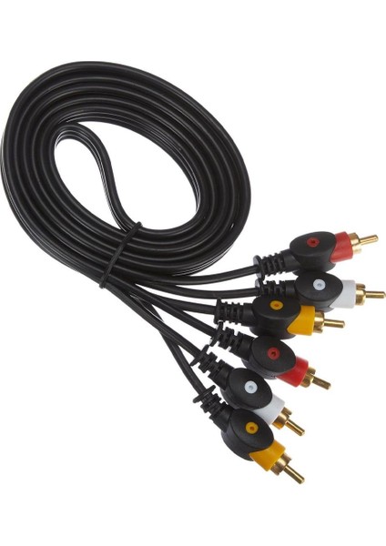 3 Rca + 3 Rca 3 Metre Kablo 1.kalite Powermaster (5'li Paket) fırsatları