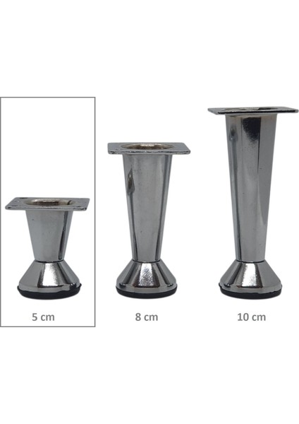 Konik Ayak, Krom, 5 Cm, 1 Adet (Dolap, Mobilya, Puf Ayağı) (Vidaları Hediye) fırsatları