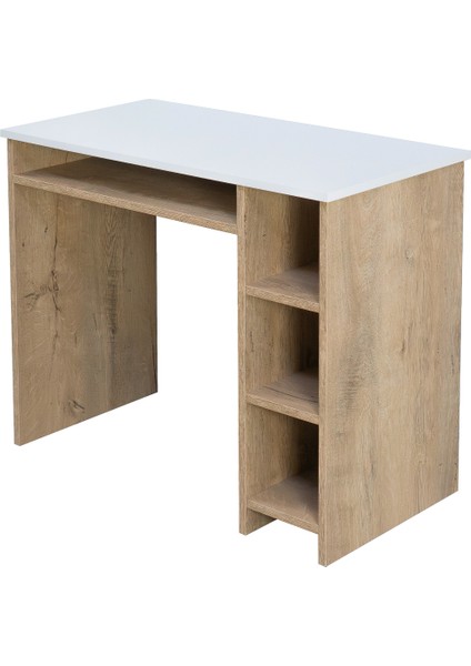 Junıor Plus Çalışma Masası Öğrenci Ofis Bilgisayar ve Çok Amaçlı Kullanım 45X90 cm Lefkas Meşe & Beyaz