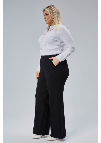 Normal Bel Lastikli Regular Pallazo Kadın Pantolon