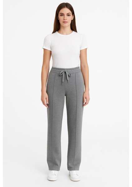 Kadın Gri melanj Eşofman PANTOLON-P3045