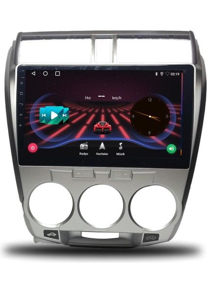 Honda City Android Carplay Multimedya 2009-2012 Manuel Klima 4 GB Ram + 32 GB Hafıza + 4 Çekirdek