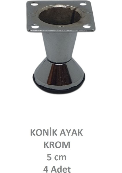 Konik Ayak, Krom, 5 Cm, 4 Adet (Dolap, Mobilya, Puf Ayağı) (Vidaları Hediye) modelleri