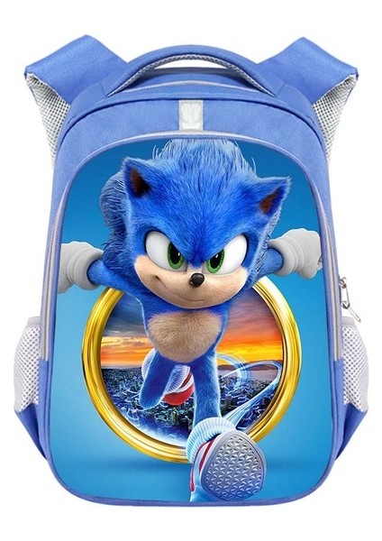 Fıy Sonic Yansıtıcı Karikatür Büyük Kapasiteli Öğrenci Sırt Çantası (Yurt Dışından)