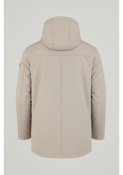 Erkek Krem Pamuk Polyester Karışımlı Kürklü Çıkartılabilir Kapüşonlu Mont&kaban indirimleri