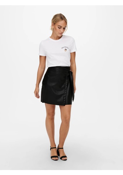 Onlolivia Faux Deri Kadın Mini Etek 15237194
