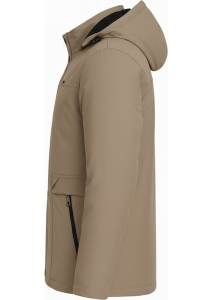 Erkek Krem %100 Su ve Rüzgar Geçirmez Kürklü Çıkartılabilir Kapüşonlu Mont&kaban fiyatları