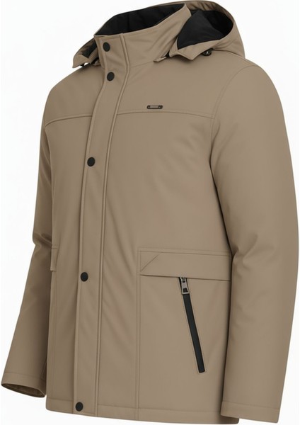 Erkek Krem %100 Su ve Rüzgar Geçirmez Kürklü Çıkartılabilir Kapüşonlu Mont&kaban modelleri