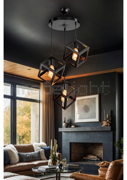 Şık 3'lü Avize Küp Seti, Modern ve Zarif Tasarım ile Evinizi Güzelleştirir