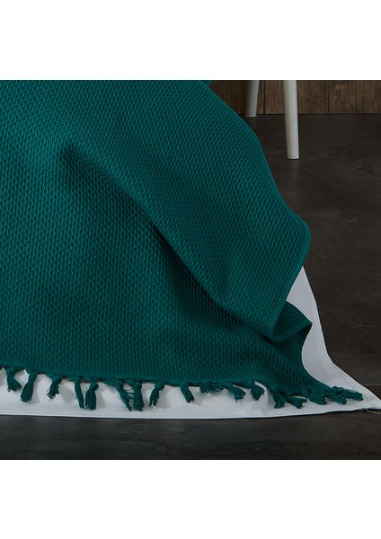 %100 Pamuk Pike Yaz/kış 4 Mevsim Kullanılabilir Yumuşacık Waffle Petek Pike Çift Kişilik Yeşil modelleri