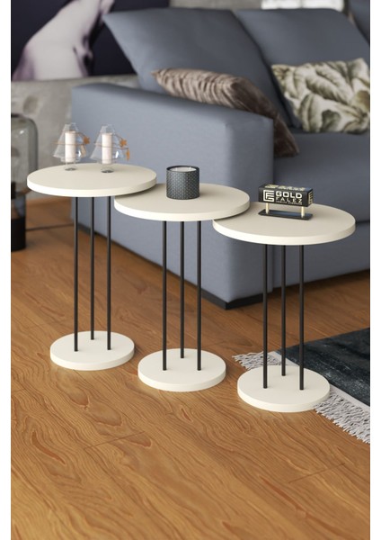 Orta Sehpa ve Zigon Sehpa Terra Set Krem indirimleri