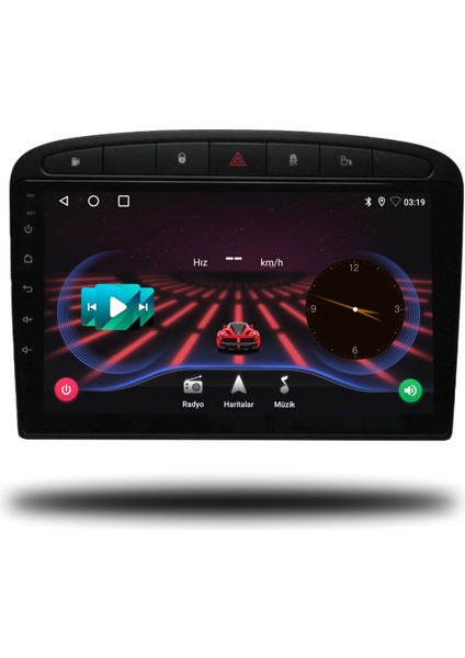 Peugeot 308 Android Carplay Multimedya 2007-2013 4 GB Ram + 32 GB Hafıza + 4 Çekirdek