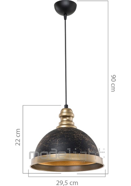 Şık Siyah Metal Sarkıt Işık, Modern ve Dayanıklı Aydınlatma Seçeneği