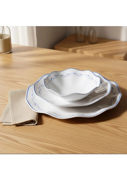 Nesrin 24 Parça Yemek Takımı Mavi 8123 modelleri