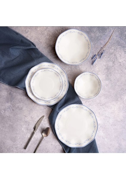 Nesrin 24 Parça Yemek Takımı Mavi 8123