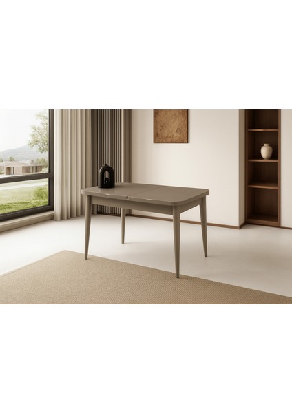 Kelebek Ortadan Açılır Büyüyen Yemek Masası Cappicino 70 x 120 cm