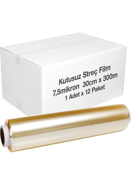 Kutusuz Streç Film 30CM x 300M 8mic x 12 Paket (Koli)