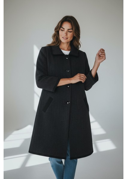 Kadın Önü Düğmeli Cepli Yakalı Kalın Triko Hırka fiyatları