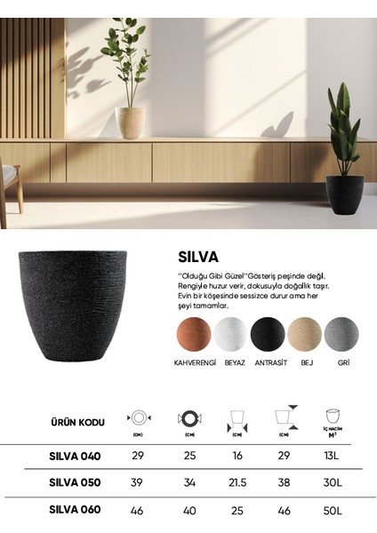 Dekoratif Saksı - Sılva 040 - 13L - Bej indirimleri