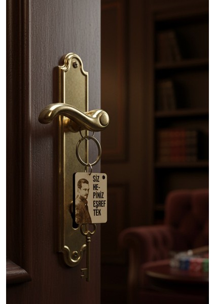 Anahtarlık Eşref Rüya "siz Hepiniz Eşref Tek" Lazer Kesim Mdf