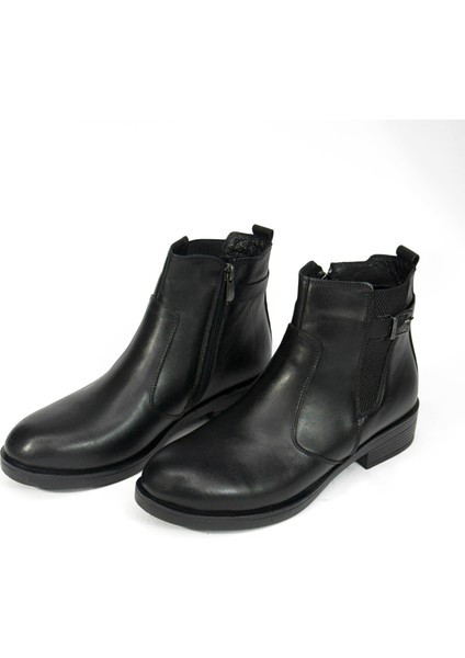 Hakiki Deri Yüksek Kalın Topuklu Kısa Deri Bot M4594 fiyatları
