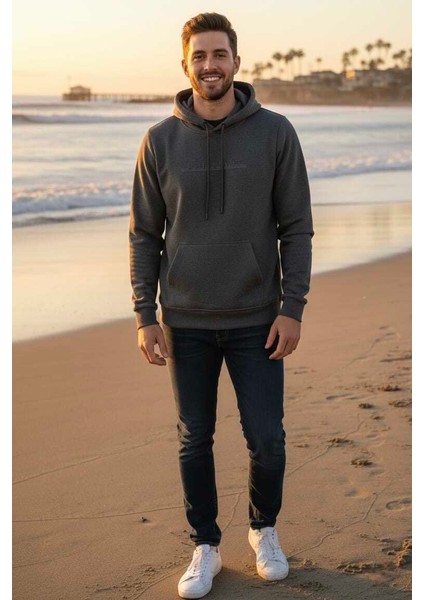 Fern Kapüşonlu Erkek Sweatshirt Antrasit fiyatları