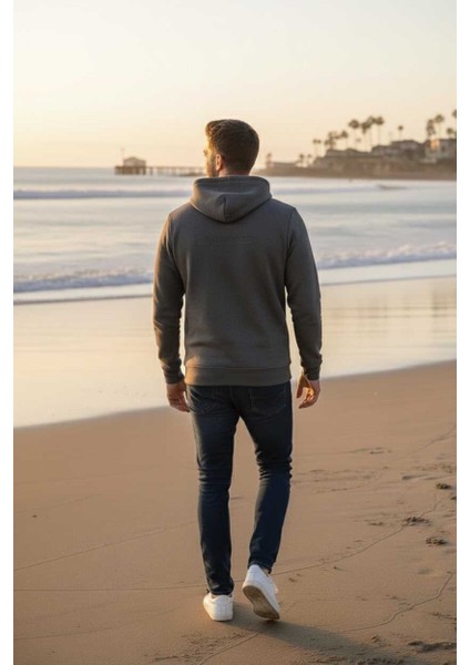 Fern Kapüşonlu Erkek Sweatshirt Antrasit fırsatları