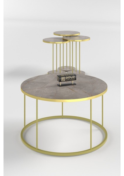 Orta Sehpa ve Zigon Sehpa Terra Set Gold Gordion fırsatları