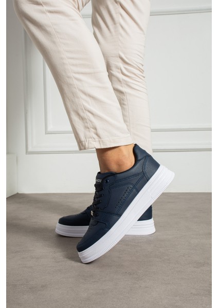 Erkek Sneaker F41 Lacivert Beyaz Günlük Spor Ayakkabı Yüksek Taban Rahat Tasarım modelleri