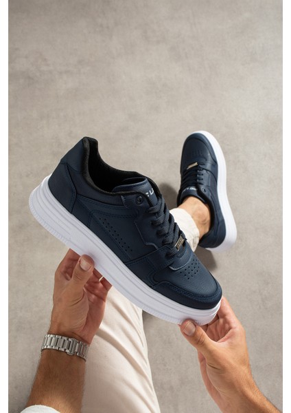 Erkek Sneaker F41 Lacivert Beyaz Günlük Spor Ayakkabı Yüksek Taban Rahat Tasarım fırsatları