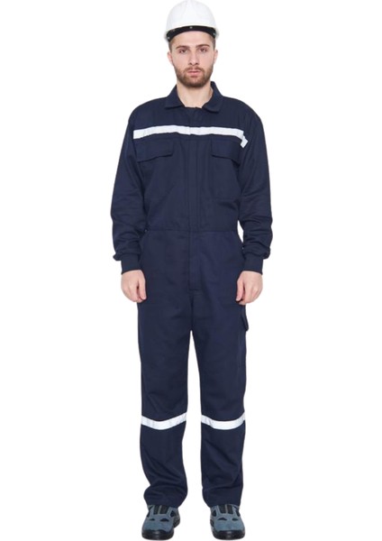 Gabardin 16/12 Reflektörlü Lacivert Iş Tulumu