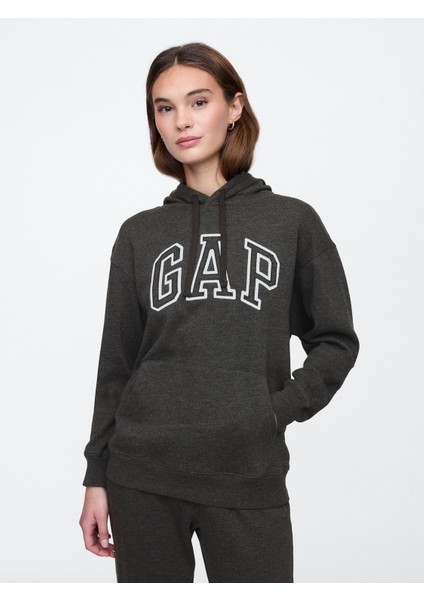 Kadın Koyu Gri Gap Logo Fleece Sweatshirt fırsatları