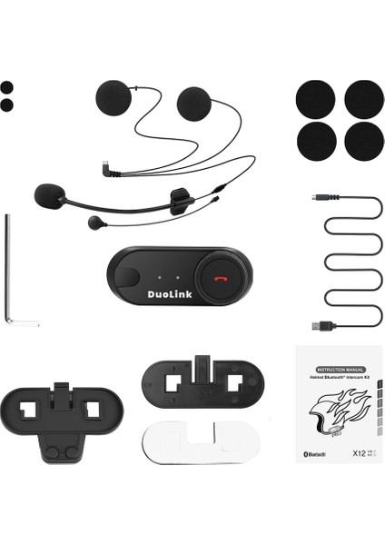 X12 VB İnterkom Bluetooth 2-3 Kişi Grup Motosiklet Kask Kulaklık Müzik Paylaşım Intercom Sesli Yanıt modelleri