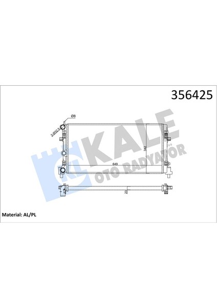 Su Radyatörü Audı A1 10 Seat Ibıza Iv-Toledo Iv 08 Skoda Fabıa Iı-Rapıd-Roomster 06 Vw Polo 09 1.2 1.6 1.9tdı 1.2 1.4tsı 1.2tfsı mt Mekanik 649X342X23 6R0121253N-6RF121253