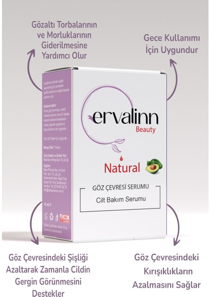 Göz Altı Torbalanma Morluk ve Göz Çevresi Bakım Serumu 10 ml+DUDAK BALSAMI HEDİYE fiyatları