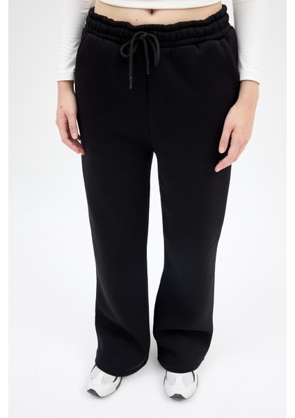 Siyah Geniş Paça Kadın Eşofman Altı 9220M fırsatları