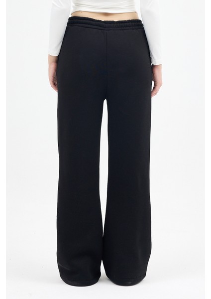 Siyah Geniş Paça Kadın Eşofman Altı 9220M