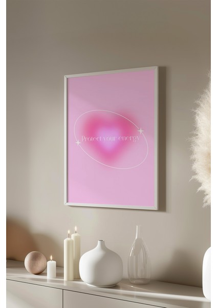 Aura Serisi Beyaz Çerçeveli Poster, Tablo NO:173